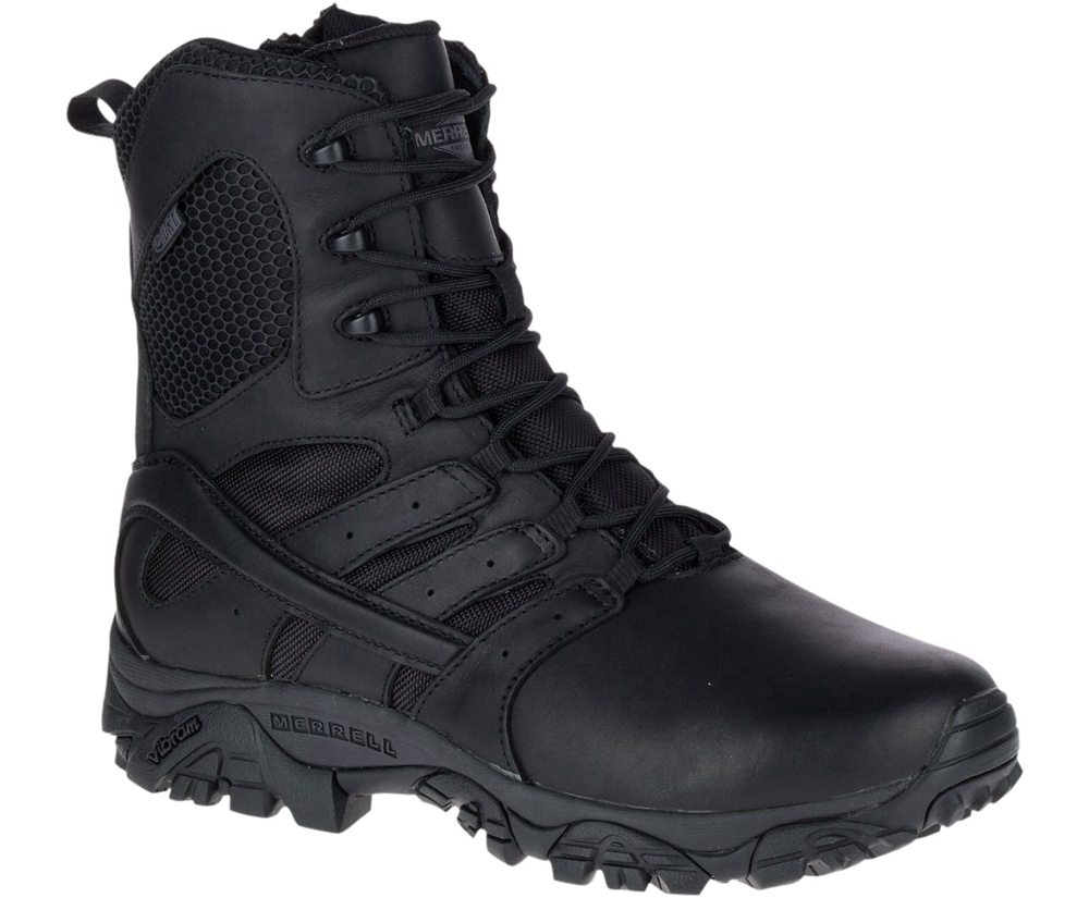 Kozaki Merrell Damskie Czarne - Moab 2 8\" Tactical Response Waterproof - 943806-YUN